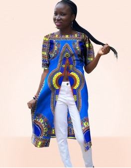 Tunica Albastra cu model african